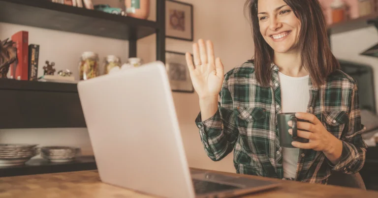 Client joining an online counselling session by video call